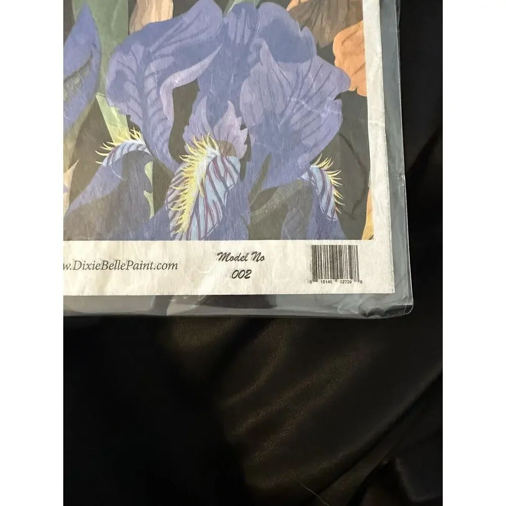 New Sealed Belles & Whistles Floral On Black Decoupage Rice Paper 11.81”x12.6”